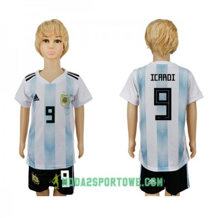 Koszulka Argentyna Icardi 9 Dziecięcy Mistrzostwa Świata 2018 Domowe Stroje Piłkarskie